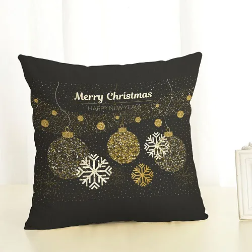Чехол на декоративную подушку. Merry Christmas. Шарики. Хлопок. Размер 45 х 45 см.